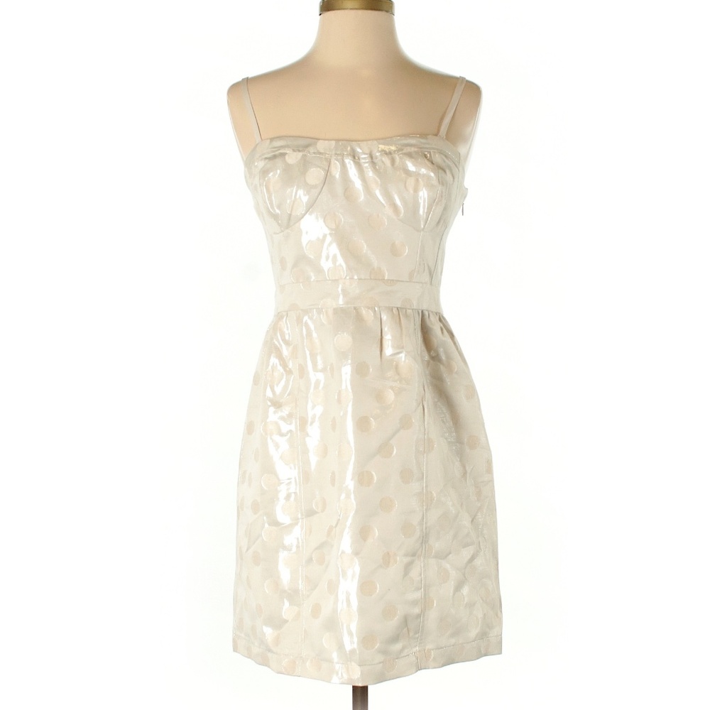 American Eagle Outfitters Beige Polka Dot Mini Dress – Size 4 – Skater Girl